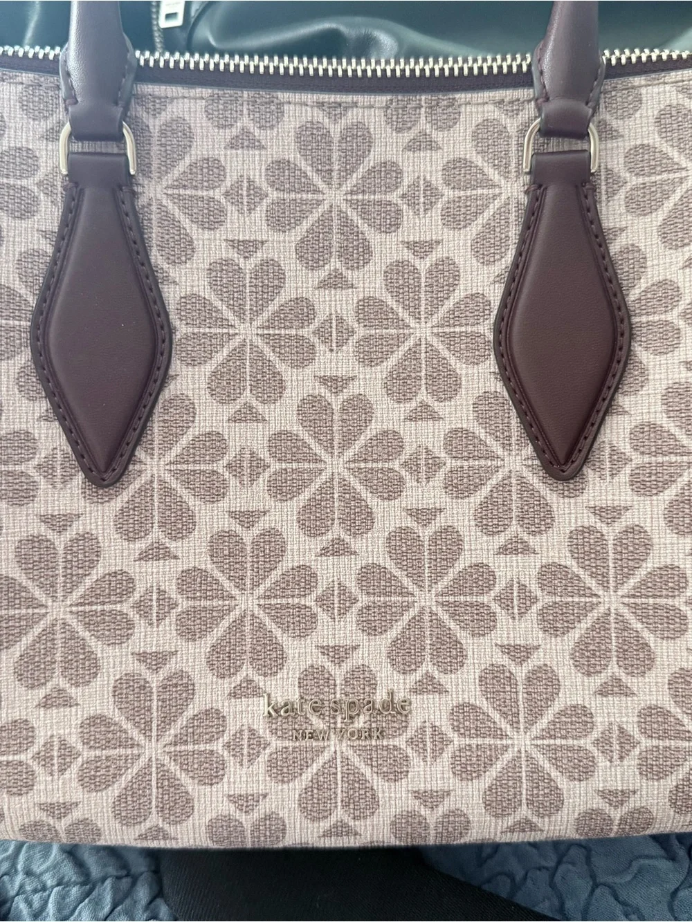 kate spade Floral Jacquard Beige and Brown Tote